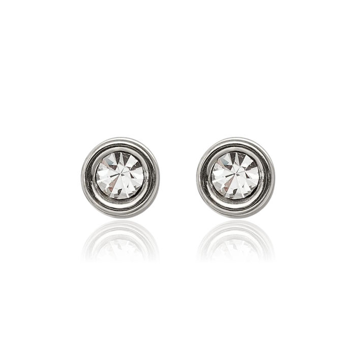 Stainless Steel Cubic Zirconia CZ Stud Earrings