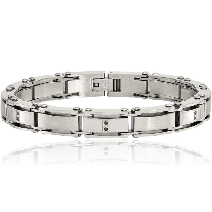 Stainless Steel Diamond Tennis Bracelet