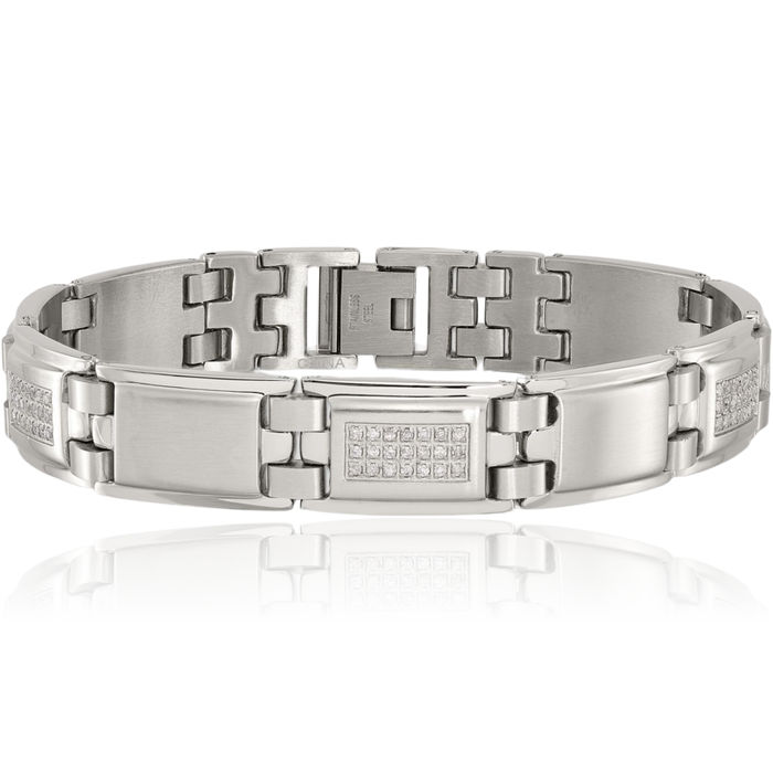 Stainless Steel Diamond Tennis Bracelet