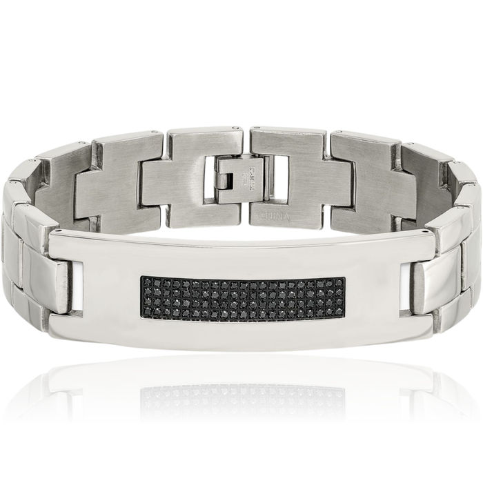 Stainless Steel Diamond Tennis Bracelet