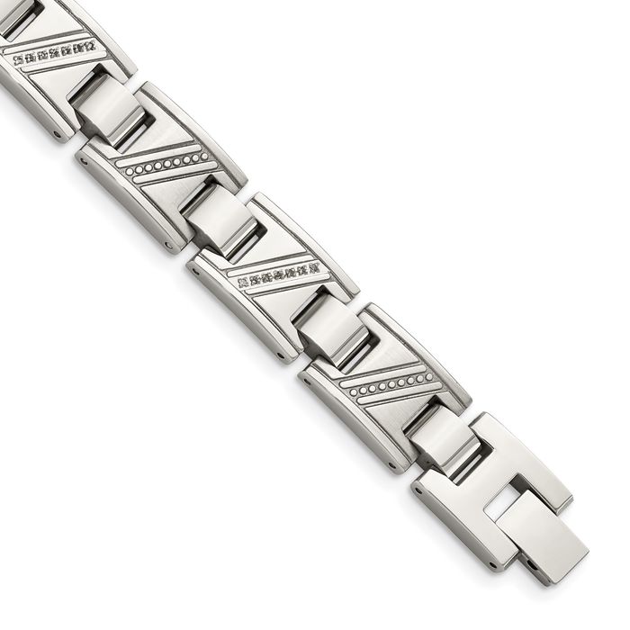 Stainless Steel Diamond Tennis Bracelet