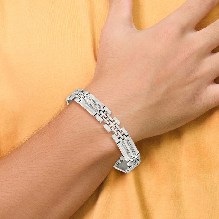 Stainless Steel Diamond Tennis Bracelet