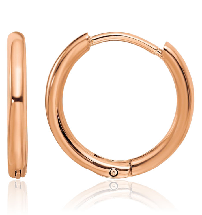 Stainless Steel Rose Pink Gold 1.6mm Huggie Mini Small Hoop Earrings