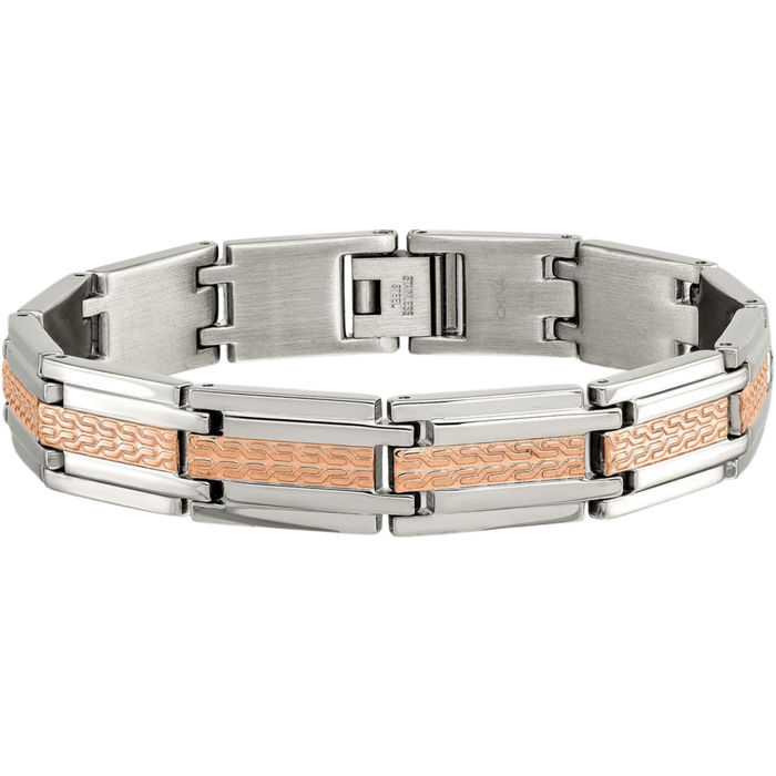 Stainless Steel Rose Pink Gold Link Chain Bracelet