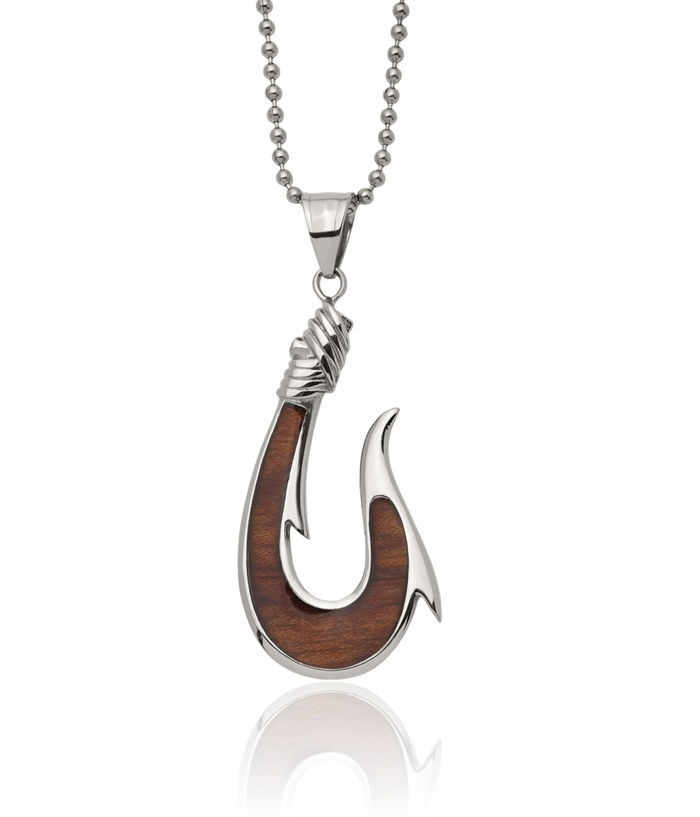 Stainless Steel Rosewood Hook Sports Necklace Jewelry Necklaces Pendants Charms Games Hobbies Fish Sea Life Gifts Charm Pendant Ball Link Chain