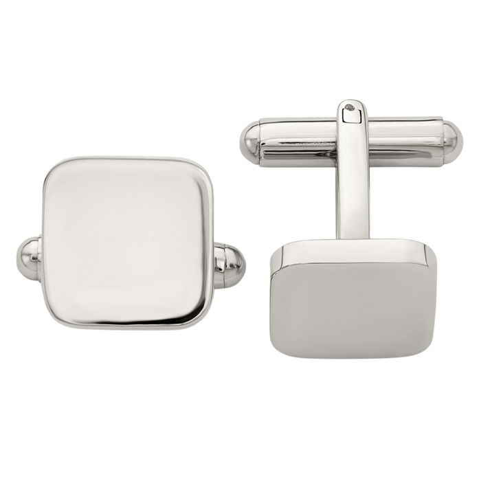 Stainless Steel Round Square Cufflinks French Tuxedo Shirt Cuff Links Set for Men