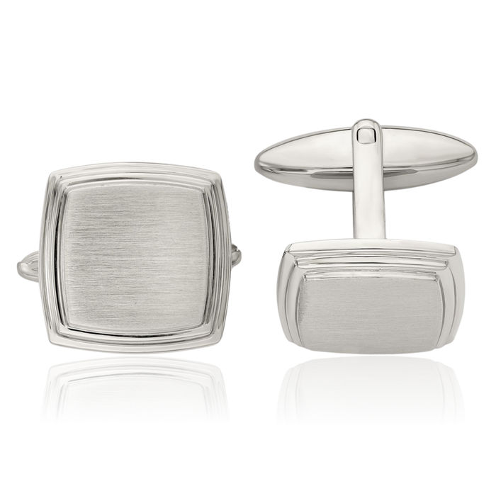 Stainless Steel Square Cufflinks French Tuxedo Shirt Cuff Links Set for Men
