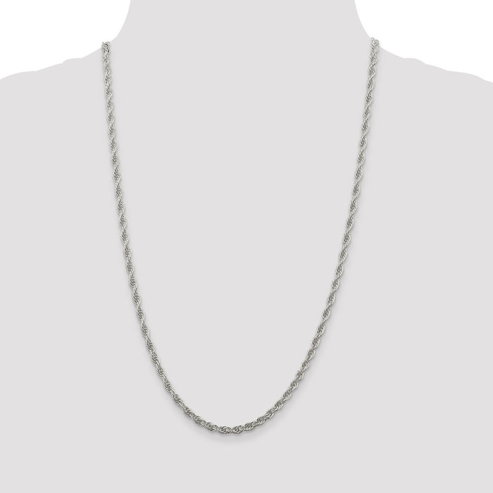 925 Sterling Silver 3.8mm Rope Chain Twisted Link Necklace