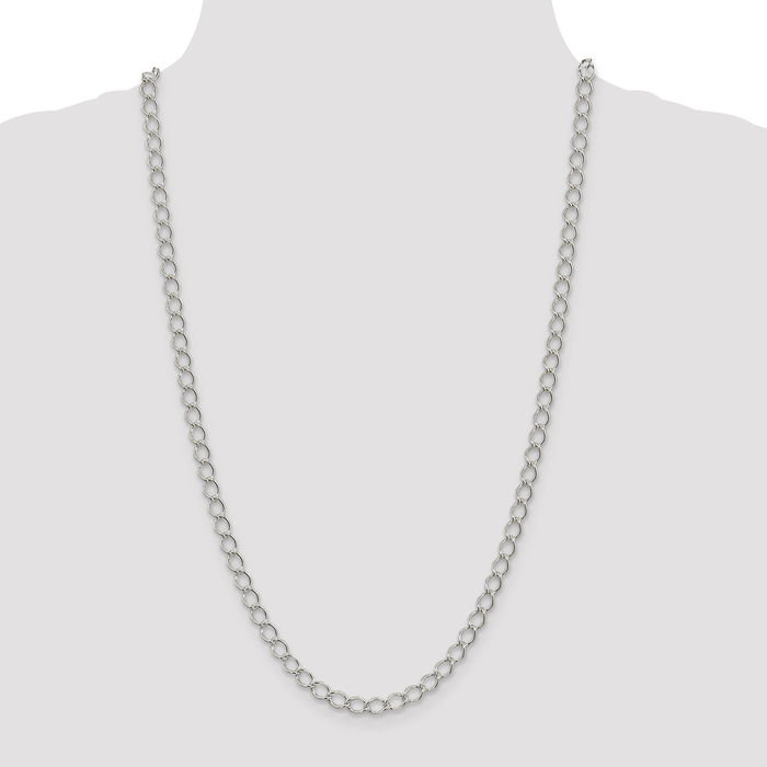 925 Sterling Silver 5.75mm Curb Link Chain Necklace