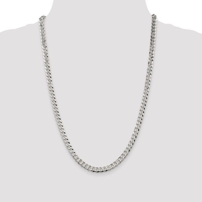 925 Sterling Silver 6mm Curb Link Chain Necklace