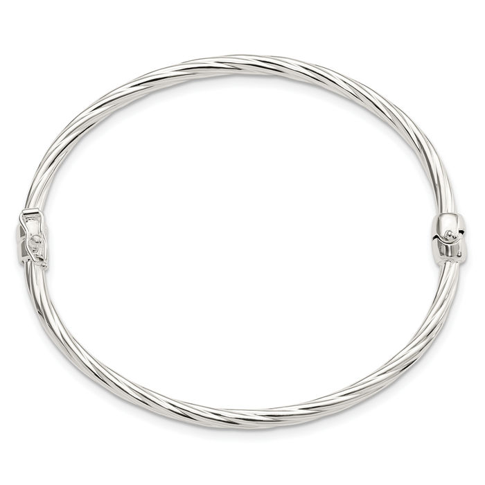 Sterling Sliver Twisted Bangle Bracelet