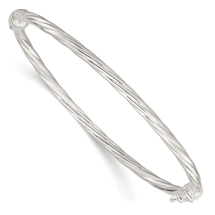 Sterling Sliver Twisted Bangle Bracelet