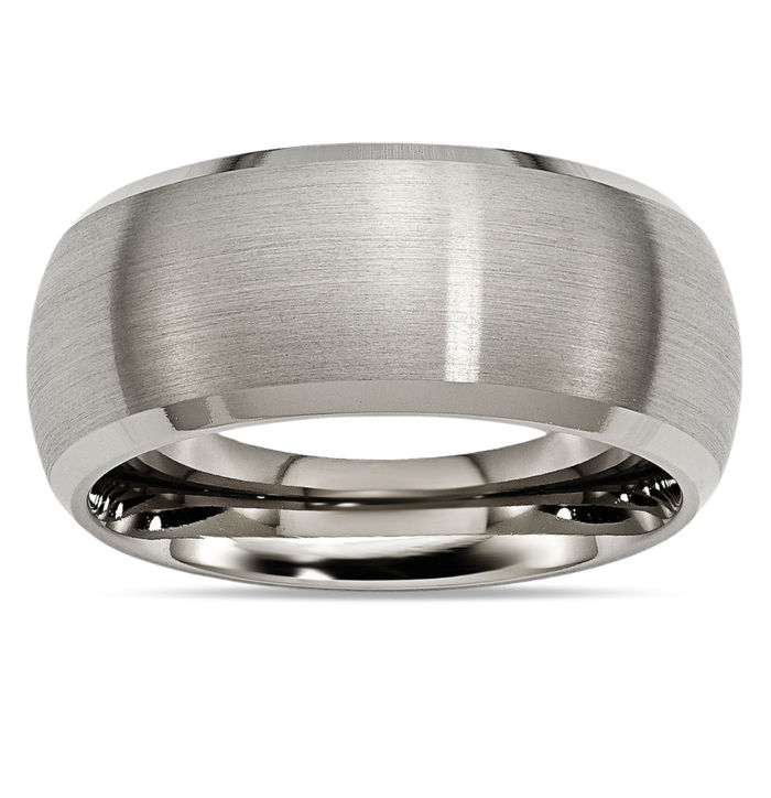 Titanium 10mm Edge Plain Classic Wedding Band Ring