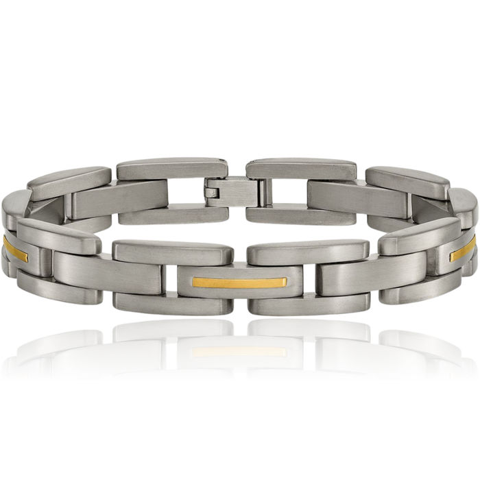 Titanium 14K Gold Chain Bracelet