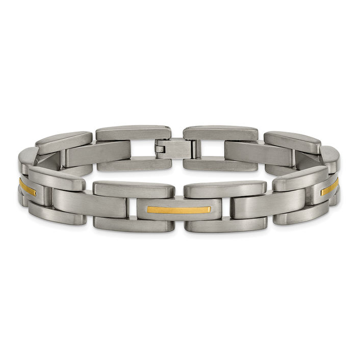 Titanium /14 KT Gold Men's buy Bracelet.8.5