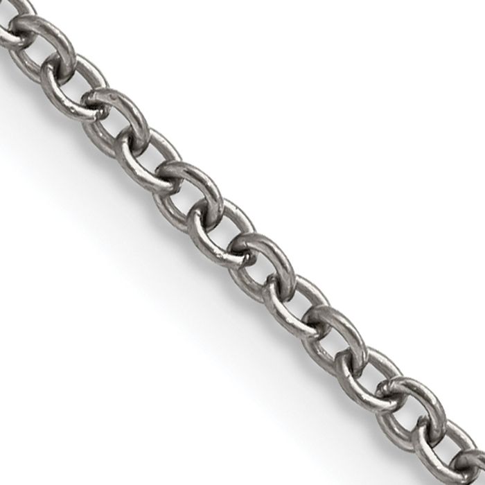 Titanium 2.25mm Cable Rolo Link Chain Belcher Necklace