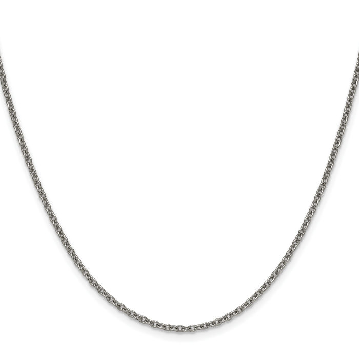 Titanium 2.25mm Cable Rolo Link Chain Belcher Necklace