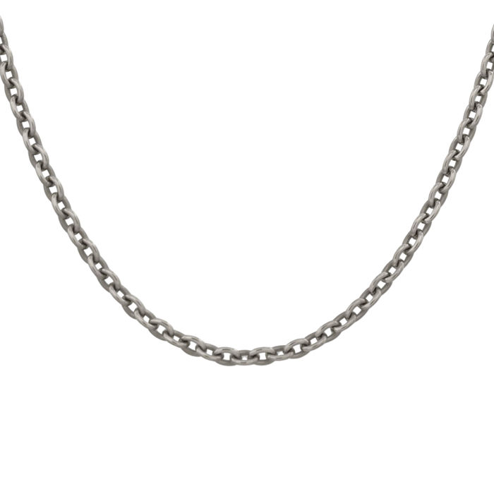 Titanium 3.5mm Cable Rolo Link Chain Belcher Necklace