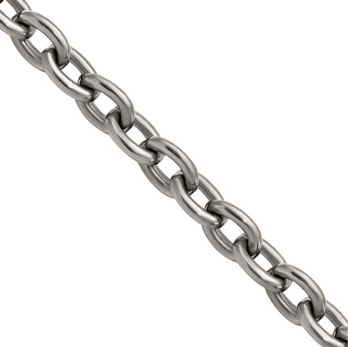 Titanium 3.5mm Cable Rolo Link Chain Belcher Necklace