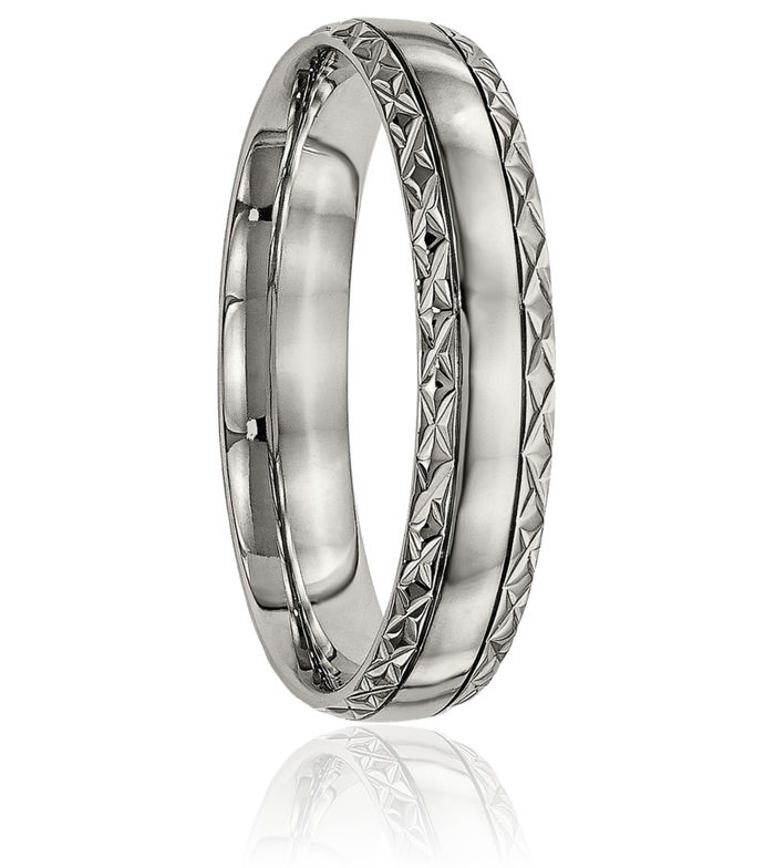 Titanium 5mm Crisscross Wedding Band Woven Twisted Statement Ring