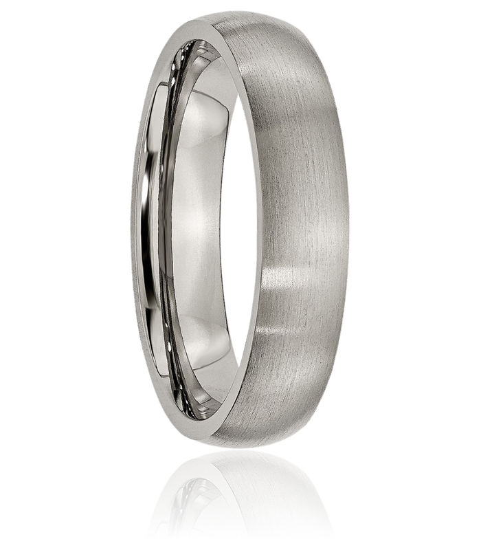 Titanium 5mm Half Round Plain Classic Wedding Band Ring