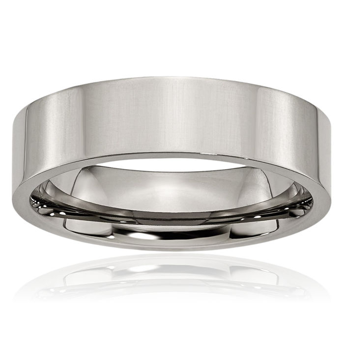 Titanium 6mm Plain Classic Wedding Band Ring