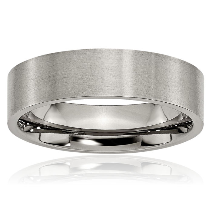 Titanium 6mm Plain Classic Wedding Band Ring