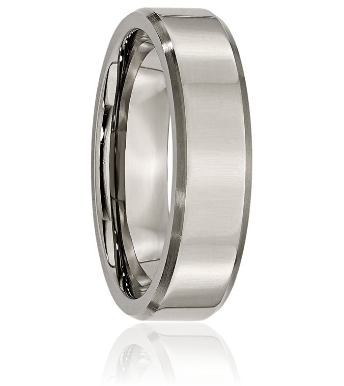 Titanium 6mm Edge Plain Classic Wedding Band Ring