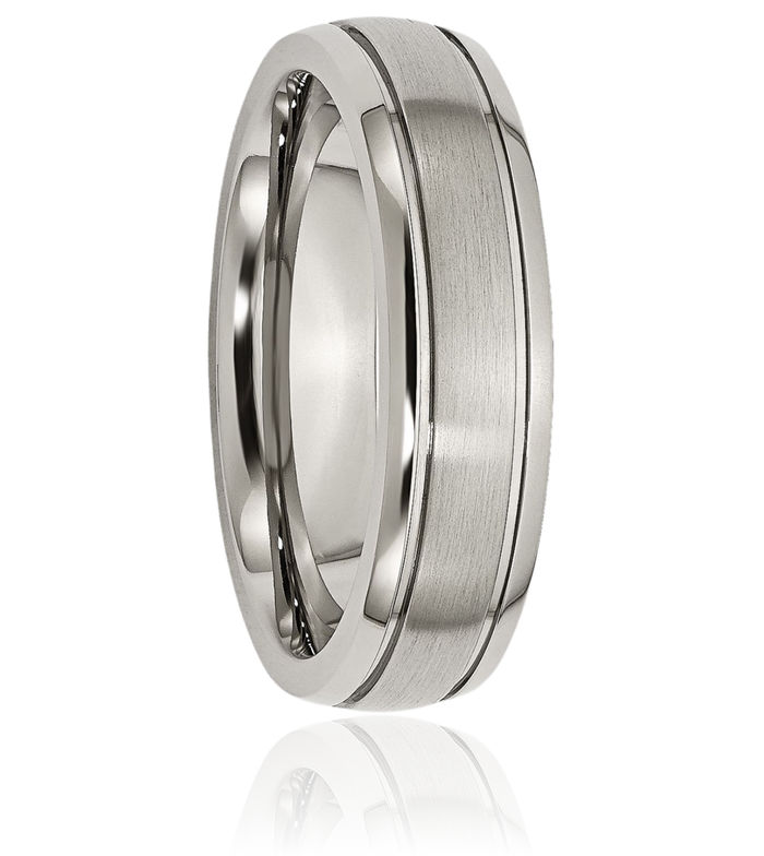 Titanium 6mm Edge Wedding Band Ring