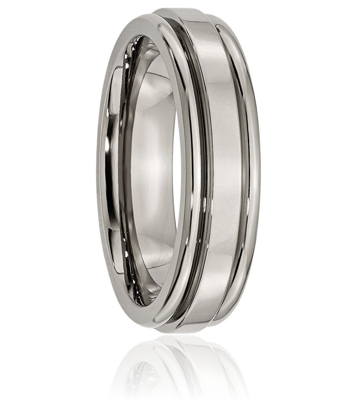 Titanium 6mm Edge Wedding Band Ring