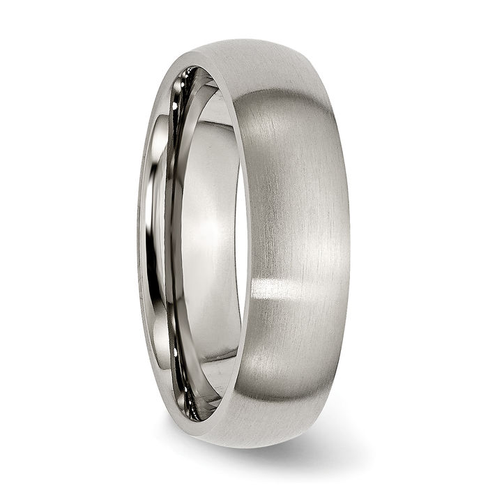 Titanium 6mm Half Round Plain Classic Wedding Band Ring