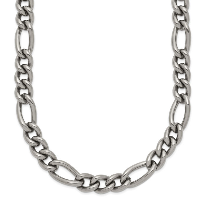 Titanium 7mm Figaro Link Chain Necklace