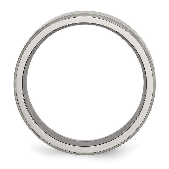 Titanium 8mm Edge Plain Classic Wedding Band Ring