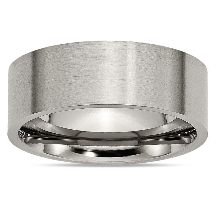 Titanium 8mm Plain Classic Wedding Band Ring