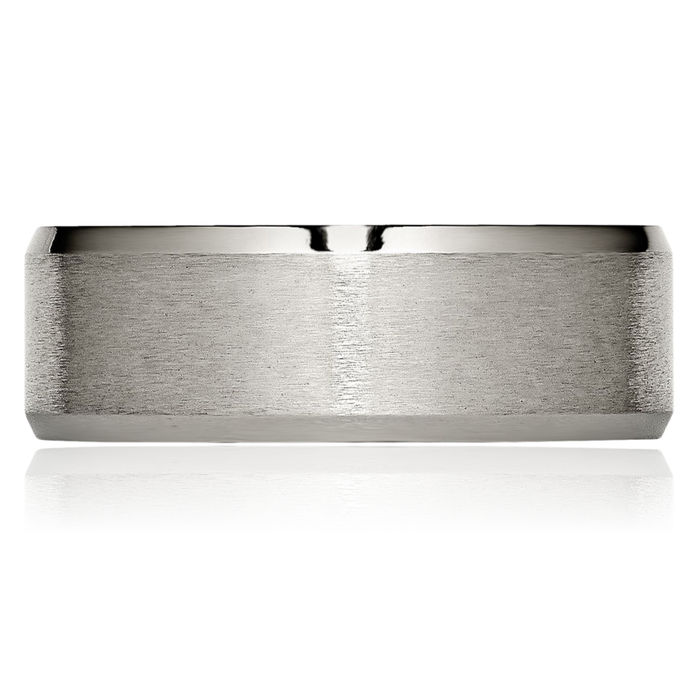 Titanium 8mm Edge Plain Classic Wedding Band Ring