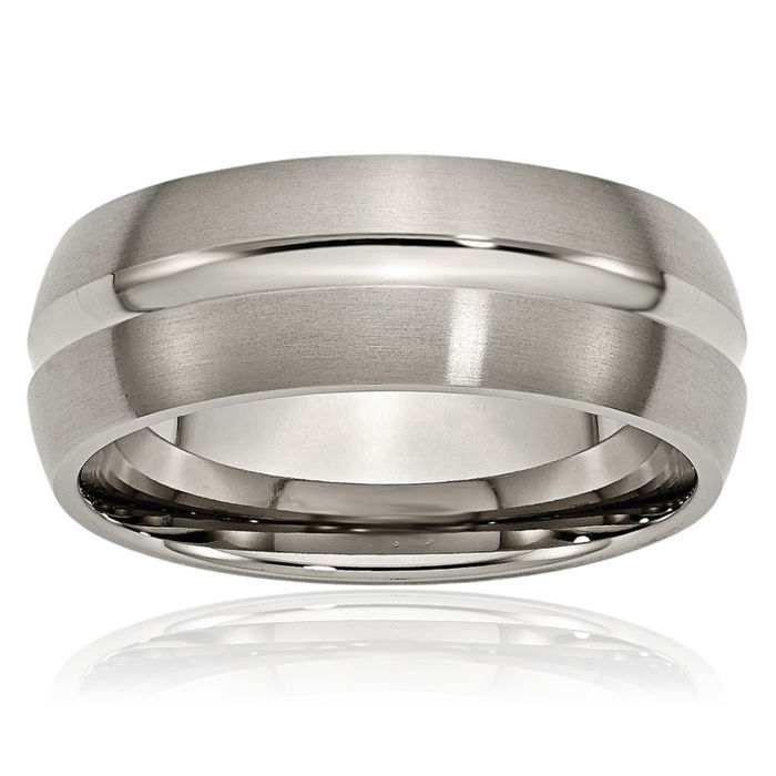 Titanium 8mm Wedding Band Ring