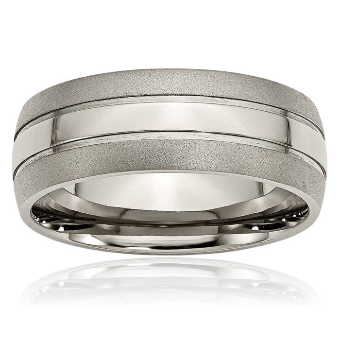 Titanium 8mm Wedding Band Ring