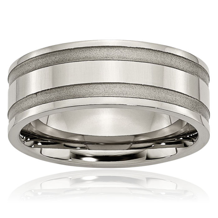 Titanium 8mm Wedding Band Ring