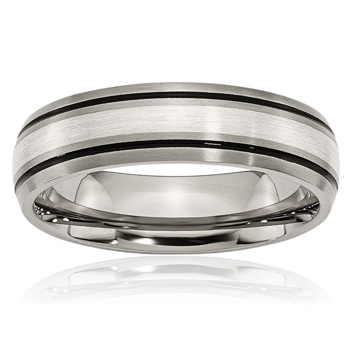 Titanium Vintage 925 Sterling Silver 6mm Wedding Band Ring