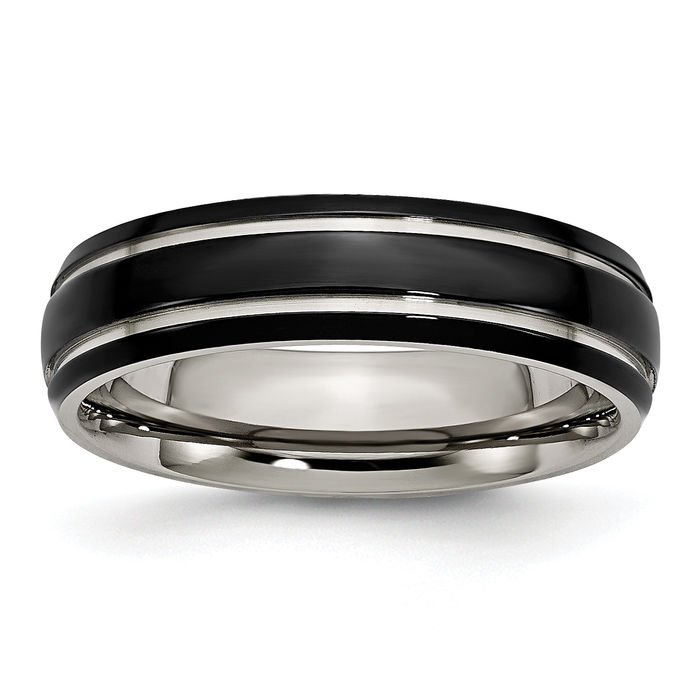 Titanium Black 6mm Wedding Band Ring