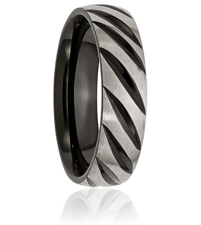 Titanium Black 6mm Wedding Band Ring