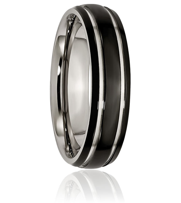 Titanium Black 6mm Wedding Band Ring