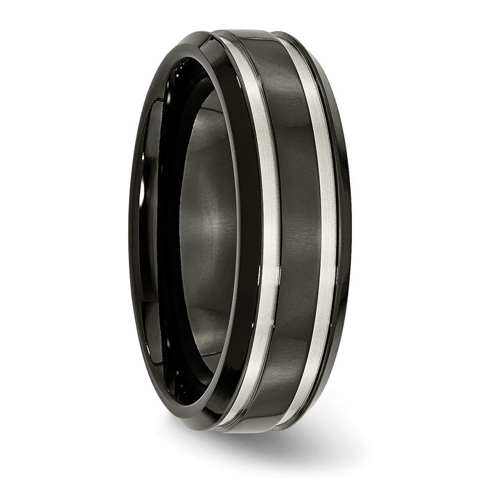 Titanium Black 7mm Wedding Band Ring