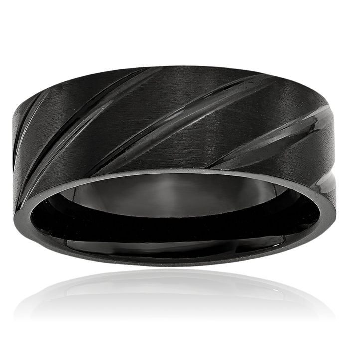 Titanium Black 8mm Wedding Band Ring