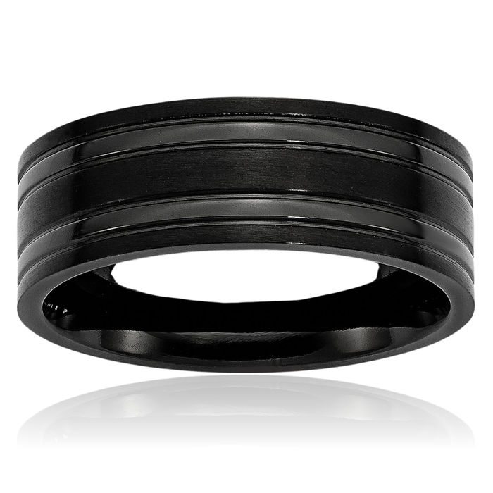 Titanium Black 8mm Wedding Band Ring