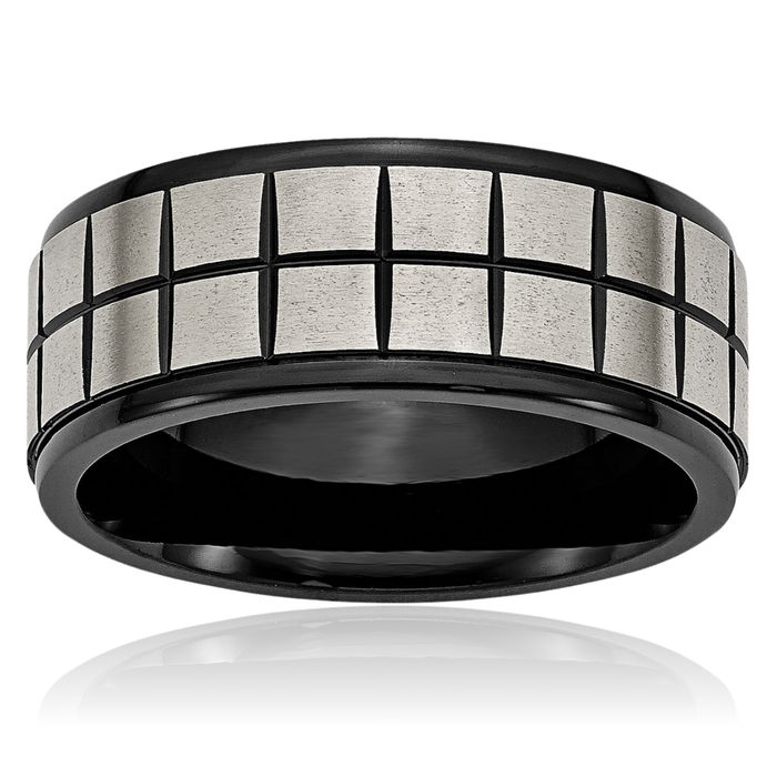 Titanium Black 9mm Wedding Band Ring