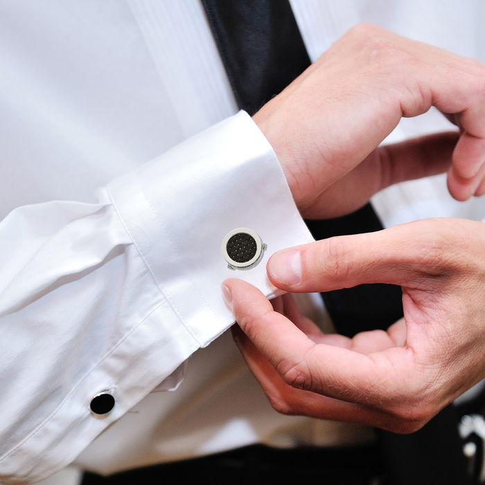 Titanium Black Carbon Fiber Cuff Links