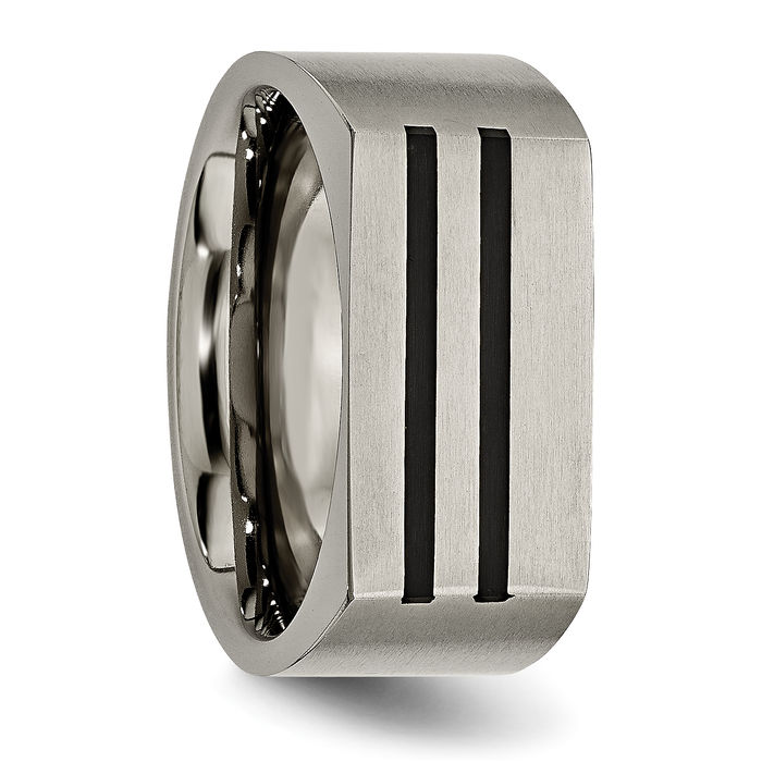 Titanium Black 10mm Wedding Band Statement Ring