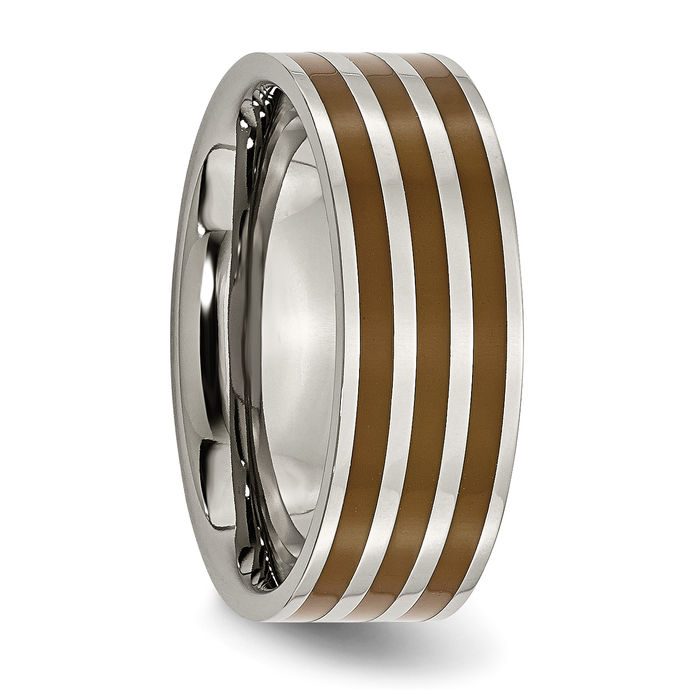 Titanium Brown 8mm Wedding Band Ring