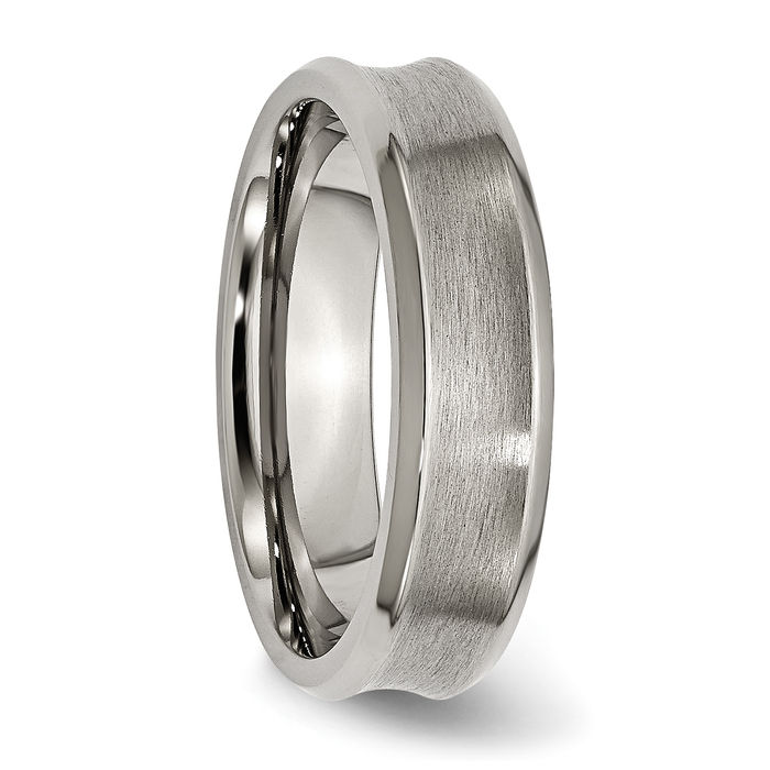 Titanium Concave 6mm Edge Plain Classic Wedding Band Ring